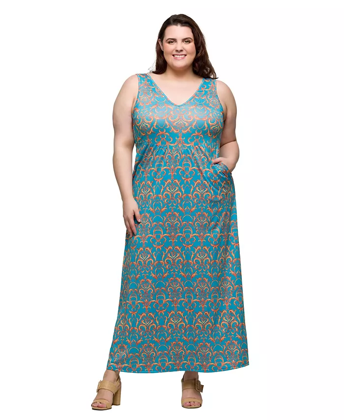 Платье макси без рукавов с V-образным вырезом и карманами больших размеров 24seven Comfort Apparel, синий
Платье макси без рукавов с V-образным вырезом и карманами больших размеров 24seven Comfort Apparel, синий