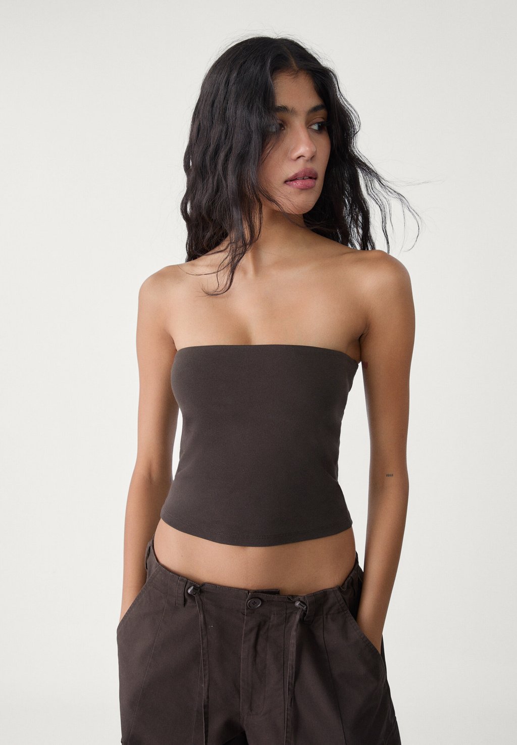 Топ BANDEAU Stradivarius, коричневый
Топ BANDEAU Stradivarius, коричневый