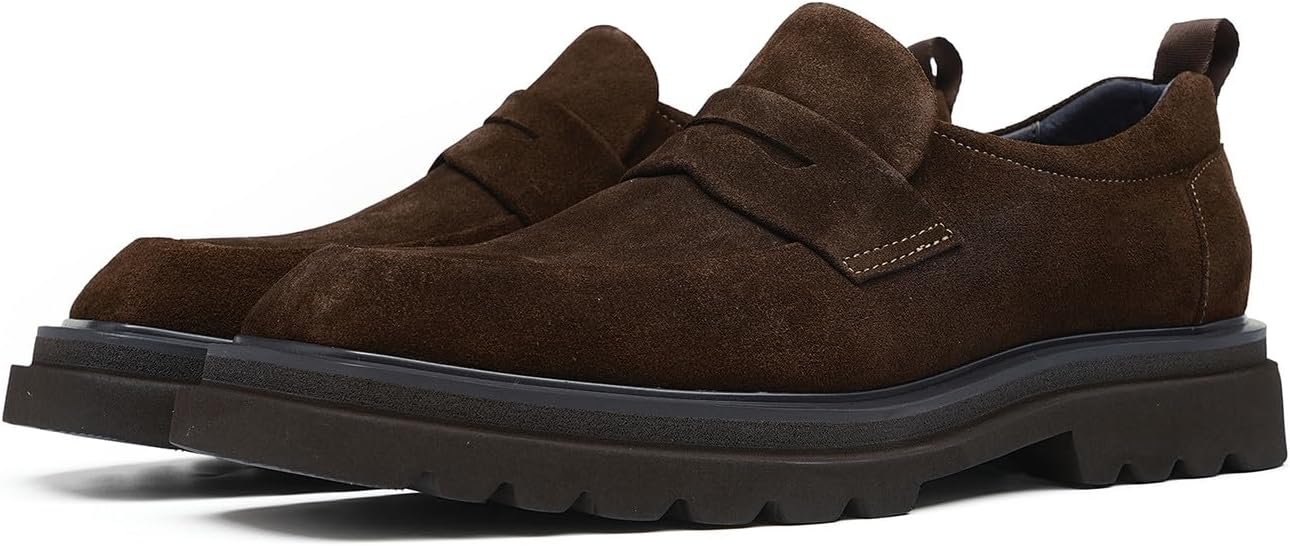 Мужские замшевые пенни-лоферы Santimon - стильные повседневные туфли без шнуровки с ребристой подошвой, удобные модные мокасины для работы, свадьбы, путешествий и повседневной носки, коричневый
Мужские замшевые пенни-лоферы Santimon - стильные повседневные туфли без шнуровки с ребристой подошвой, удобные модные мокасины для работы, свадьбы, путешествий и повседневной носки, коричневый