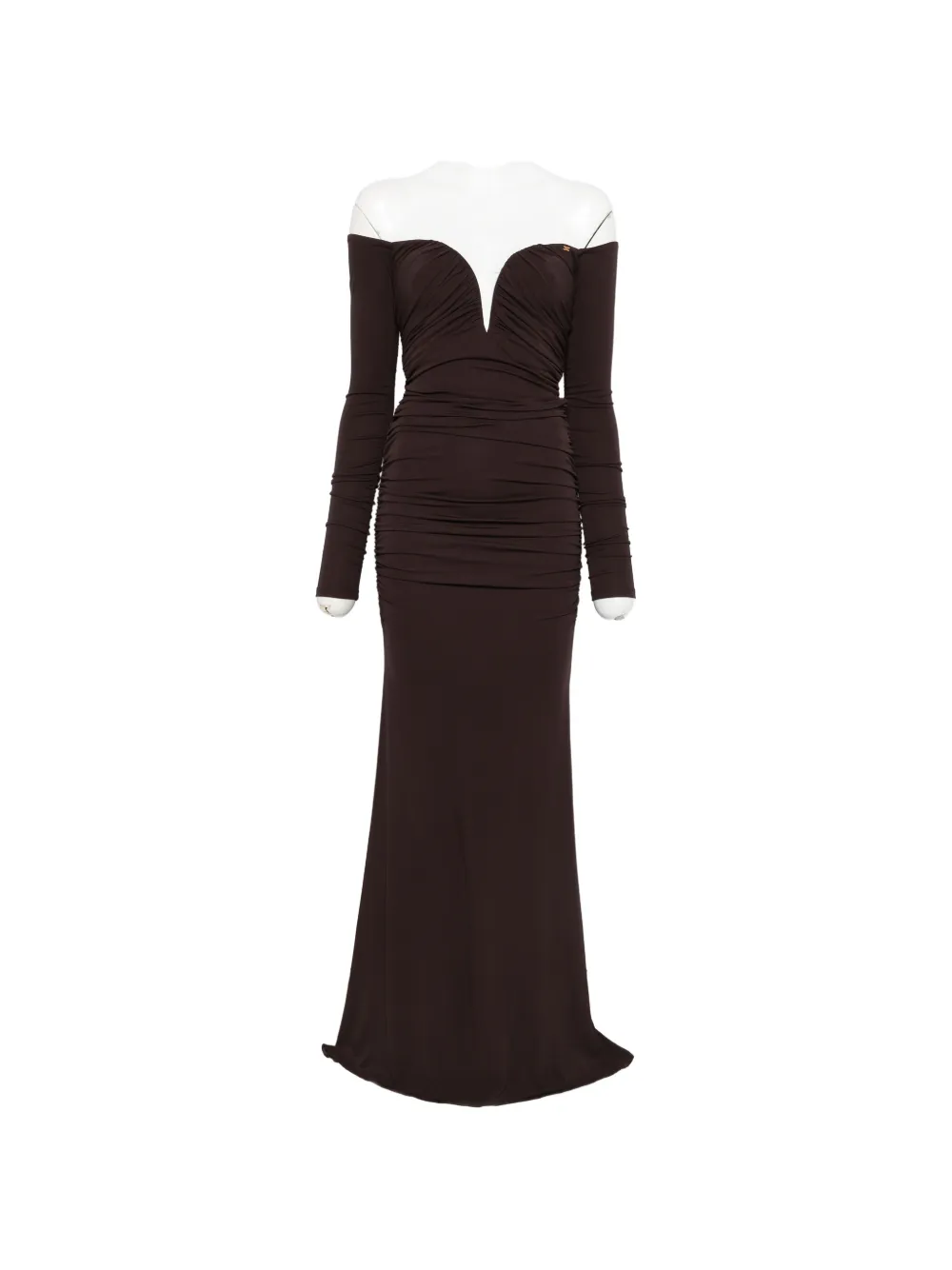Макси-платье с открытыми плечами и драпировкой Elisabetta Franchi, коричневый
Макси-платье с открытыми плечами и драпировкой Elisabetta Franchi, коричневый