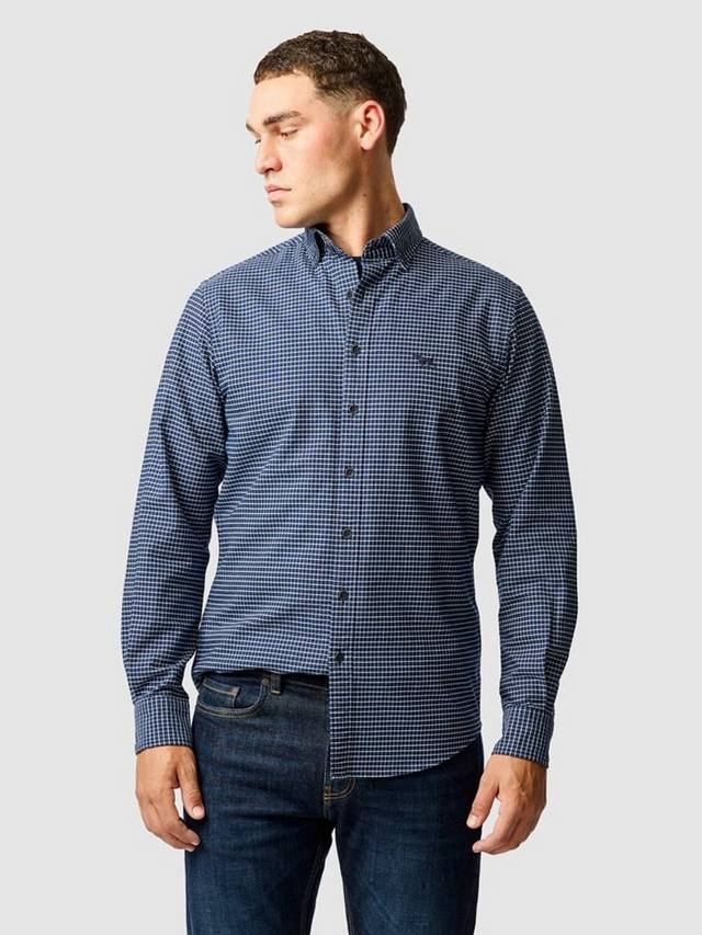 Хлопковая оксфордская рубашка с клеткой slim fit Rodd & Gunn, Midnight
Хлопковая оксфордская рубашка с клеткой slim fit Rodd & Gunn, Midnight
