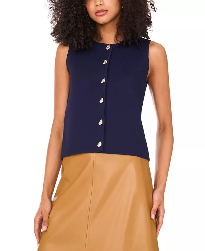 Женский свитер без рукавов с круглым вырезом и пуговицами Vince Camuto, синий
Женский свитер без рукавов с круглым вырезом и пуговицами Vince Camuto, синий