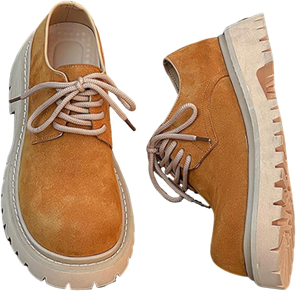 Мужские массивные оксфорды Santimon с шнуровкой, повседневные замшевые туфли на платформе с дерби и рифленой подошвой, модные и нарядные туфли, Tan
Мужские массивные оксфорды Santimon с шнуровкой, повседневные замшевые туфли на платформе с дерби и рифленой подошвой, модные и нарядные туфли, Tan