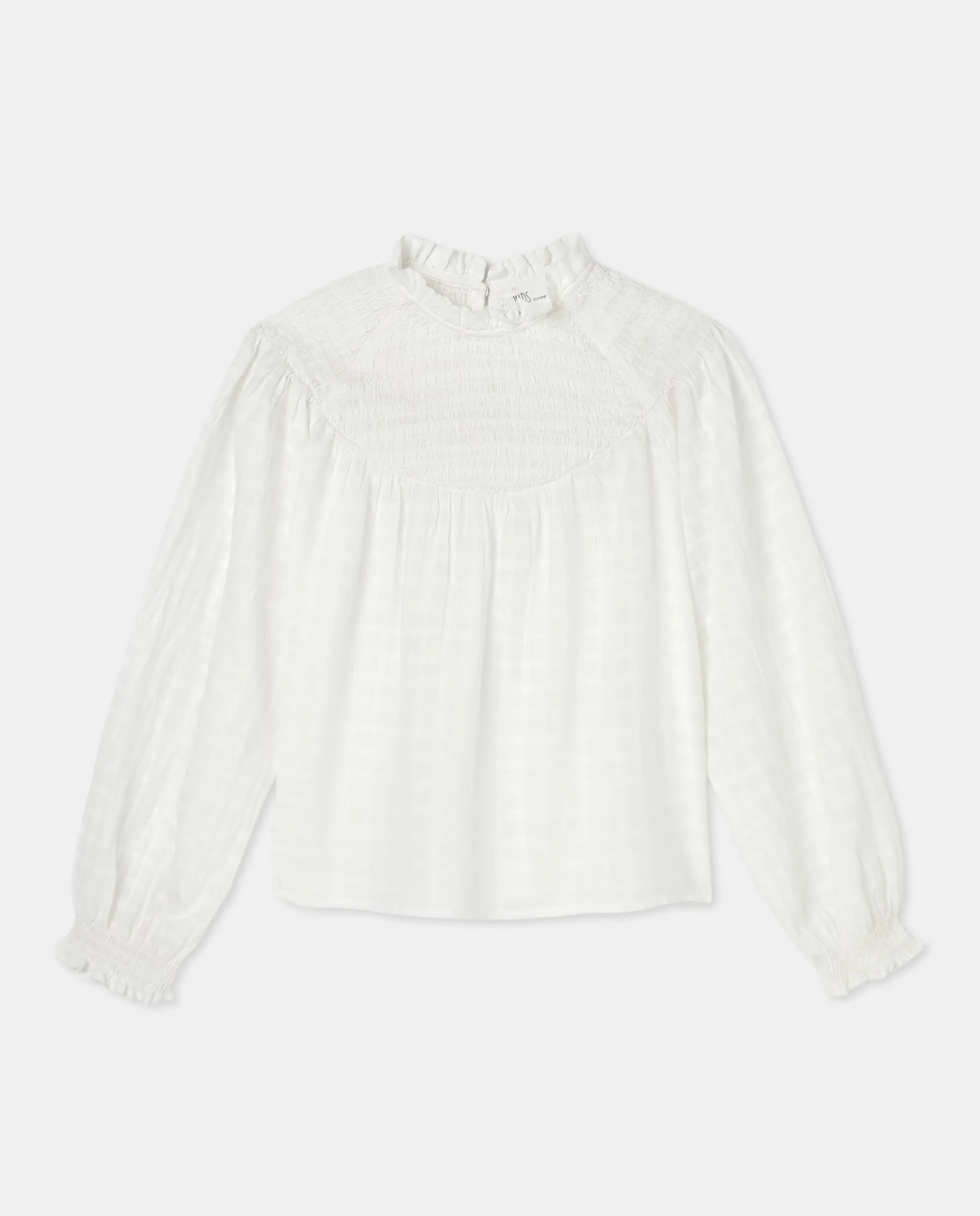 Романтическая блуза с длинными рукавами из ткани dobby с резинками на воротнике-стойке Kids El Corte Inglés, белый
Романтическая блуза с длинными рукавами из ткани dobby с резинками на воротнике-стойке Kids El Corte Inglés, белый