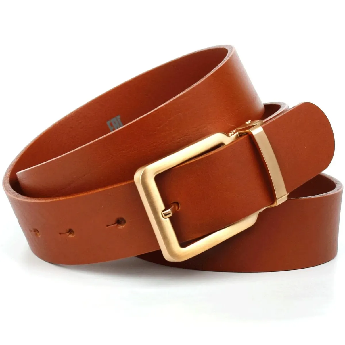 Кожаный ремень Anthoni Crown, пряжка цвета матового золота с системой зажима, цвет Cognac 
Кожаный ремень Anthoni Crown, пряжка цвета матового золота с системой зажима, цвет Cognac