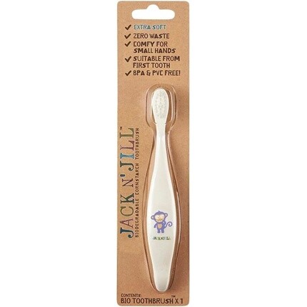 Детская биозубная щетка без пластика с мягкой нейлоновой щетиной и эргономичной ручкой - обезьяна, Jack N' Jill
Детская биозубная щетка без пластика с мягкой нейлоновой щетиной и эргономичной ручкой - обезьяна, Jack N' Jill