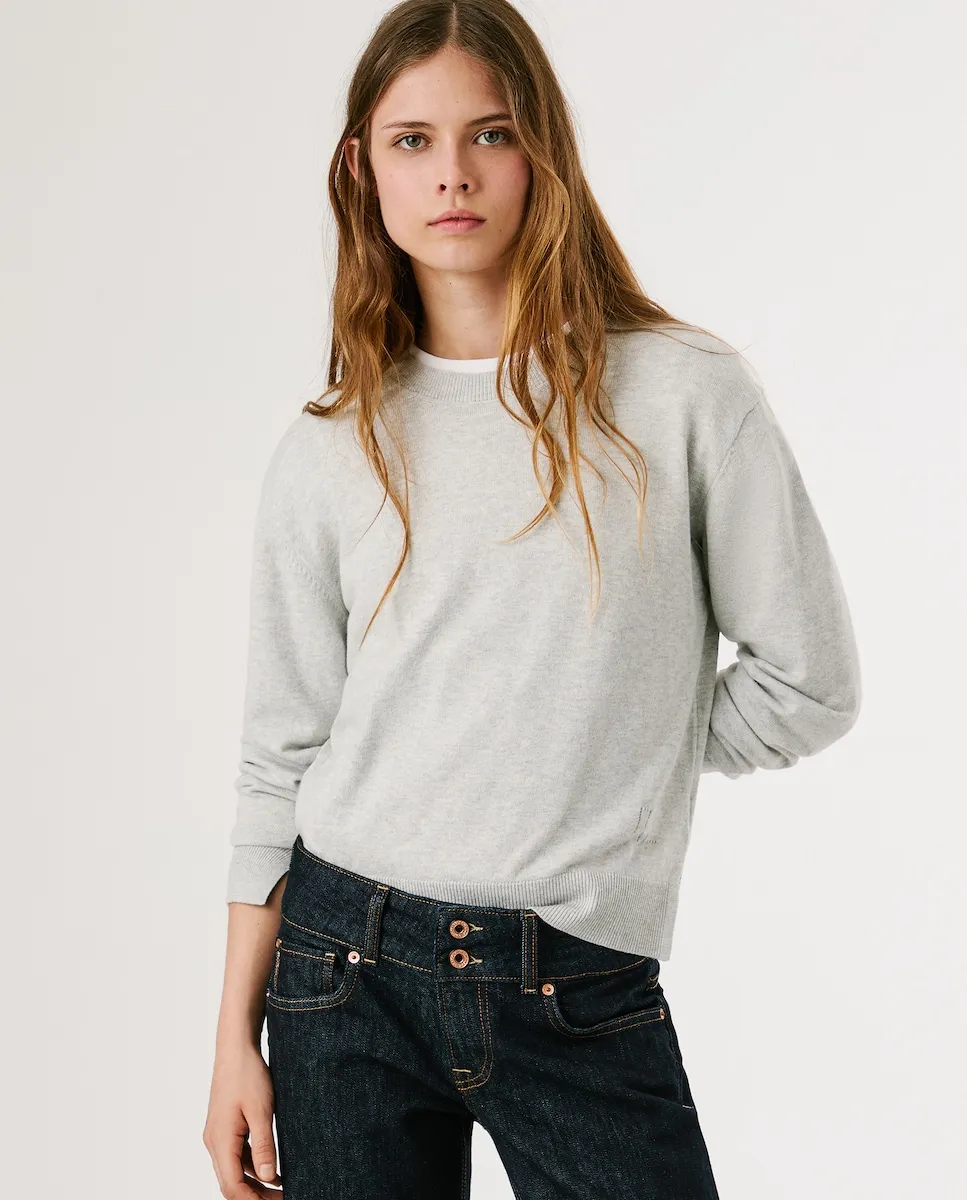 Женский джемпер с круглым вырезом и вышитым логотипом Pepe Jeans, серый
Женский джемпер с круглым вырезом и вышитым логотипом Pepe Jeans, серый