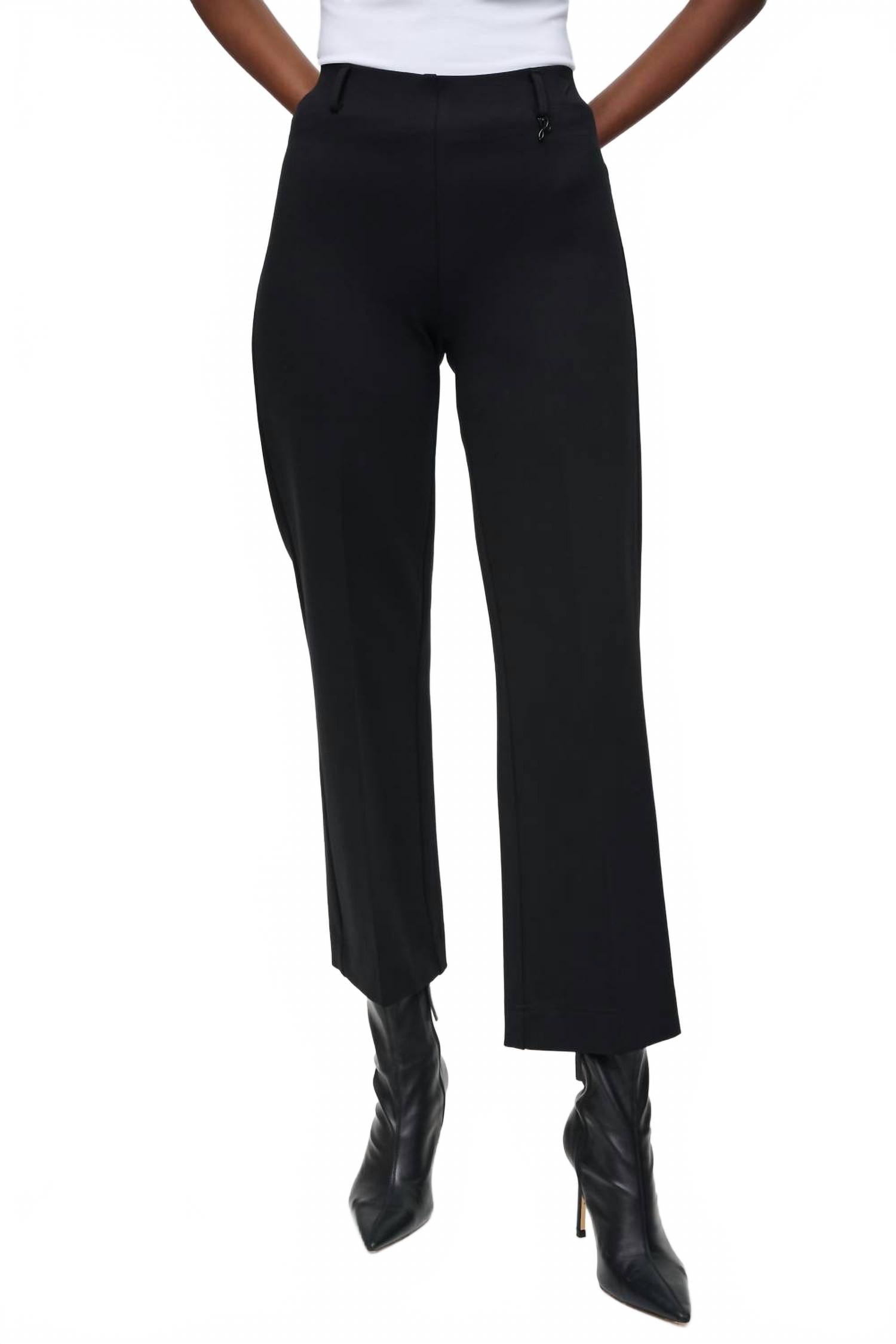 Черные вязаные прямые брюки на резинке Joseph Ribkoff 
Черные вязаные прямые брюки на резинке Joseph Ribkoff