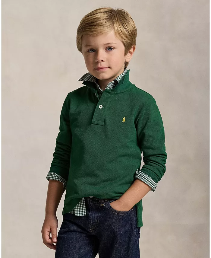 Детская и мальчиковая хлопковая поло с длинным рукавом и сетчатой тканью Polo Ralph Lauren, зеленый
Детская и мальчиковая хлопковая поло с длинным рукавом и сетчатой тканью Polo Ralph Lauren, зеленый