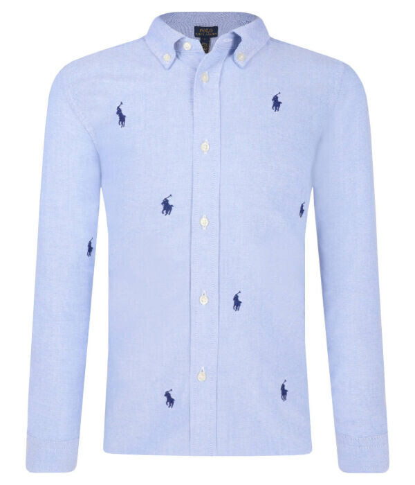 Рубашка детская Polo Ralph Lauren с монограммой логотипа, голубой
Рубашка детская Polo Ralph Lauren с монограммой логотипа, голубой