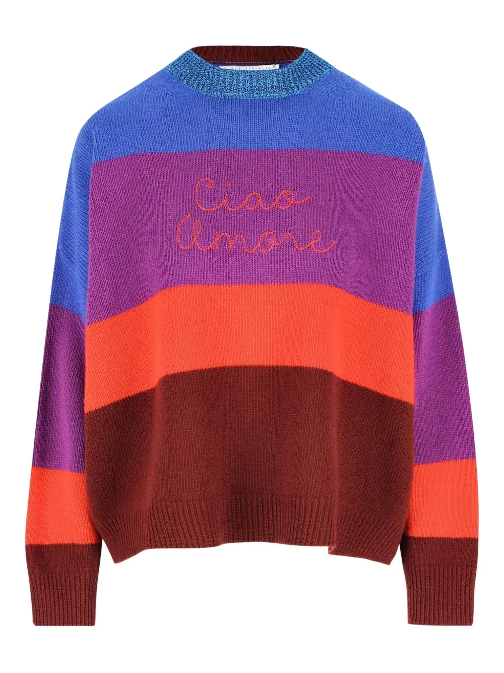 Полосатый свитер с вышитым логотипом Giada Benincasa, фиолетовый
Полосатый свитер с вышитым логотипом Giada Benincasa, фиолетовый