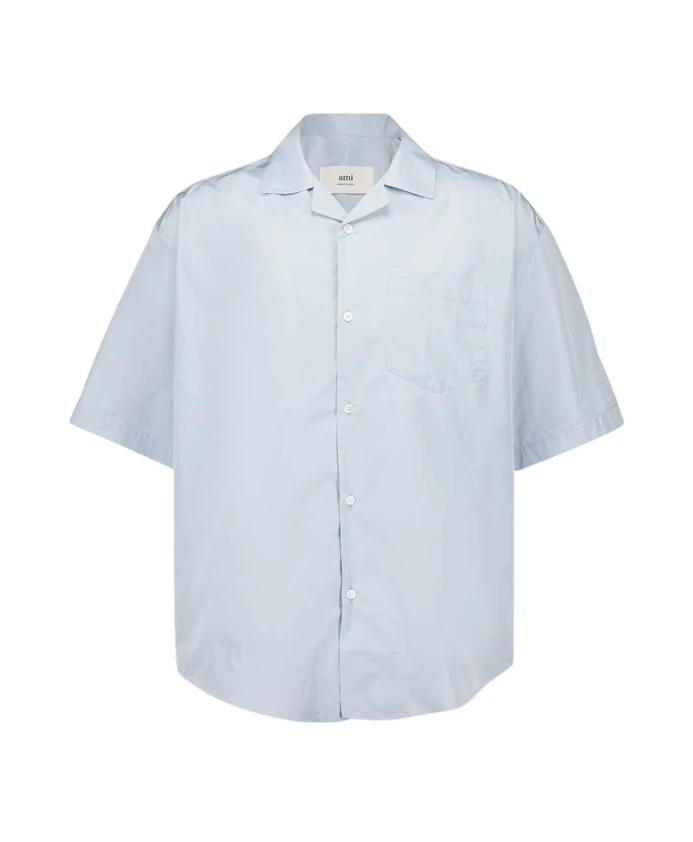 Рубашка свободного кроя из тафты с короткими рукавами Ami Paris, синий
Рубашка свободного кроя из тафты с короткими рукавами Ami Paris, синий