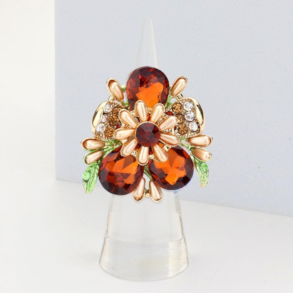 Кольцо-капелька с цветочным акцентом, украшенное жемчугом и камнем Fashnzfab, Topaz
Кольцо-капелька с цветочным акцентом, украшенное жемчугом и камнем Fashnzfab, Topaz