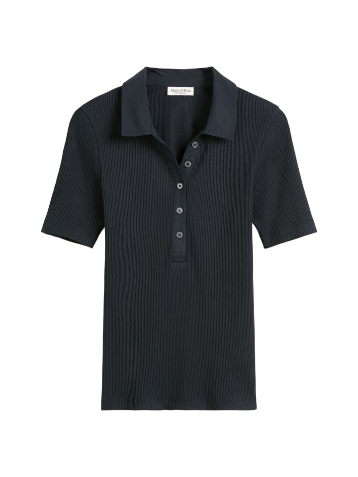 Рубашка-поло в рубчик узкого кроя темно-синего цвета Marc O'Polo
Рубашка-поло в рубчик узкого кроя темно-синего цвета Marc O'Polo