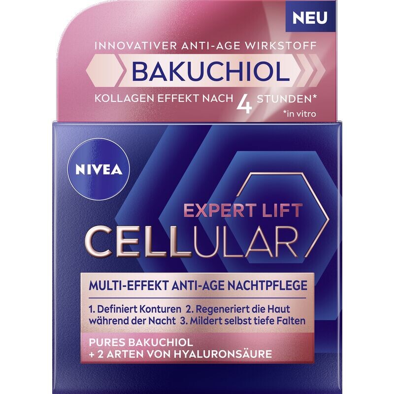 Expert Lift Cellular Мультиэффектный антивозрастной ночной уход NIVEA, 50 ml
Expert Lift Cellular Мультиэффектный антивозрастной ночной уход NIVEA, 50 ml