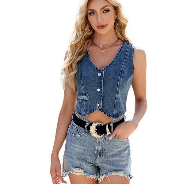 Женский джинсовый топ с асимметричным подолом и пуговицами Yesfashion, Blue
Женский джинсовый топ с асимметричным подолом и пуговицами Yesfashion, Blue