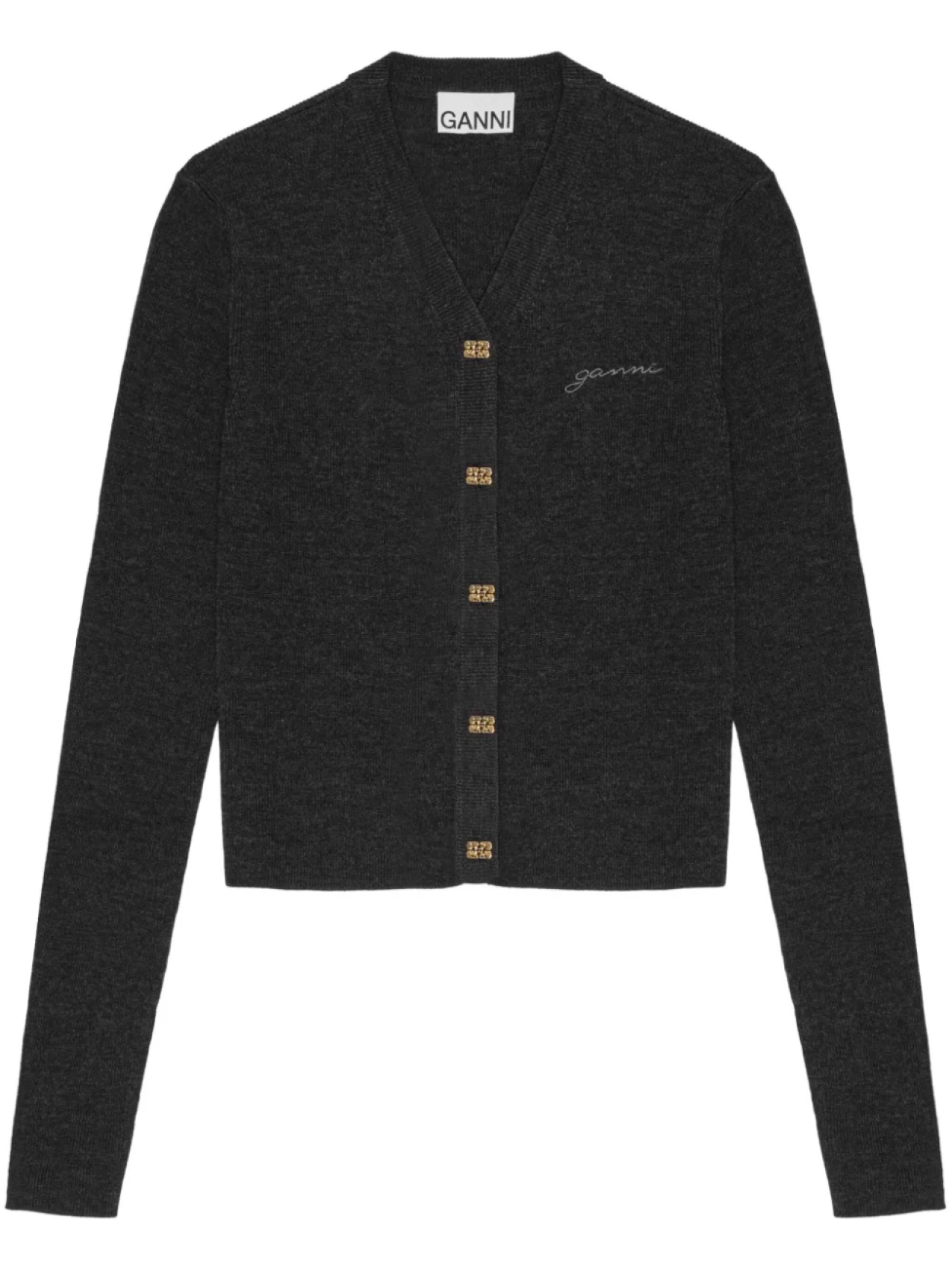GANNI кардиган с вышитым логотипом, черный
GANNI кардиган с вышитым логотипом, черный