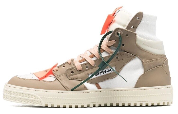 Кеды мужские Off-White Arrow высокие, бежевый / коричневый / белый 
Кеды мужские Off-White Arrow высокие, бежевый / коричневый / белый