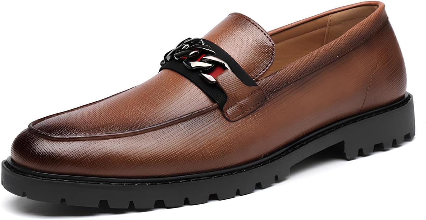 Мужские туфли-лоферы с закрытым носком и скользящей подошвой, с антискользящей подошвой, для формального делового стиля Generic, коричневый
Мужские туфли-лоферы с закрытым носком и скользящей подошвой, с антискользящей подошвой, для формального делового стиля Generic, коричневый