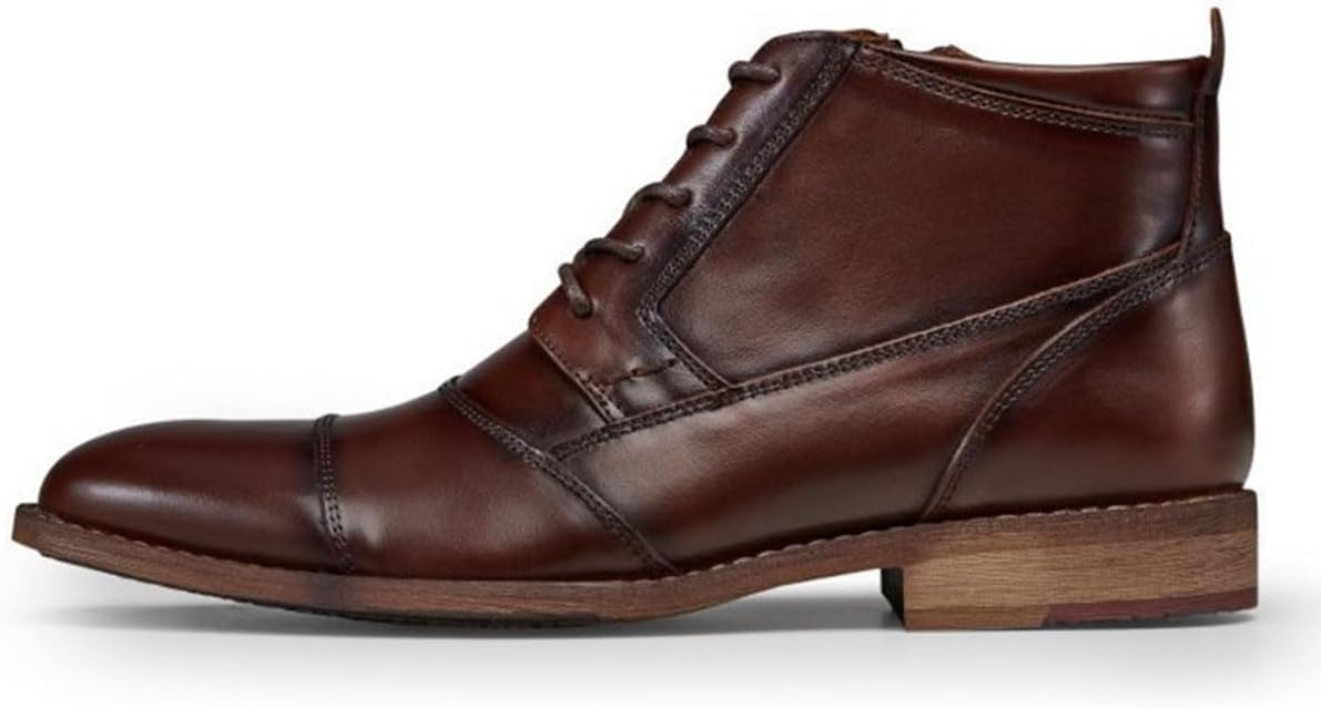 Мужские кожаные ботинки TNXZ с закрытым носком, шнуровкой и боковой молнией, деловые и повседневные офисные туфли, коричневый
Мужские кожаные ботинки TNXZ с закрытым носком, шнуровкой и боковой молнией, деловые и повседневные офисные туфли, коричневый