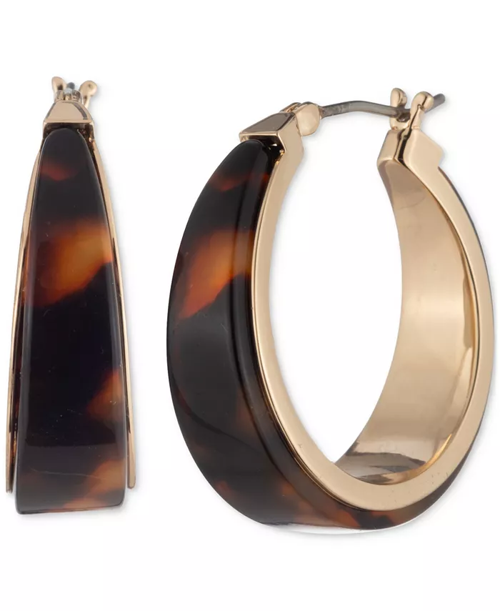 Маленькие серьги-кольца золотистого оттенка с имитацией черепахового панциря, 0,8 дюйма Lauren Ralph Lauren, коричневый 
Маленькие серьги-кольца золотистого оттенка с имитацией черепахового панциря, 0,8 дюйма Lauren Ralph Lauren, коричневый