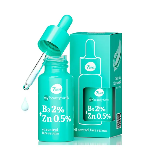 Сыворотка для контроля жирности B3 2% Zn 0,5% 7 Days, 20 ml
Сыворотка для контроля жирности B3 2% Zn 0,5% 7 Days, 20 ml