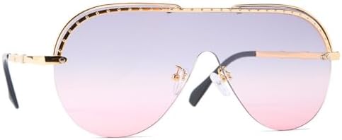 Большие солнцезащитные очки-полуободковая оправа для мужчин и женщин, модные, с заклепками, с одной линзой, защита от УФ-излучения UV400, винтажные очки MTZJH, C3 Gold Pink
Большие солнцезащитные очки-полуободковая оправа для мужчин и женщин, модные, с заклепками, с одной линзой, защита от УФ-излучения UV400, винтажные очки MTZJH, C3 Gold Pink