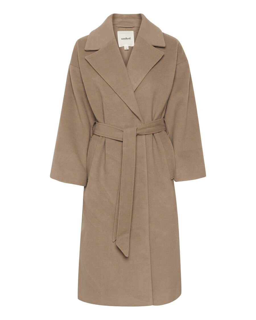 Тренч SOAKED IN LUXURY Between-Seasons Coat Rubie, темно-бежевый 
Тренч SOAKED IN LUXURY Between-Seasons Coat Rubie, темно-бежевый