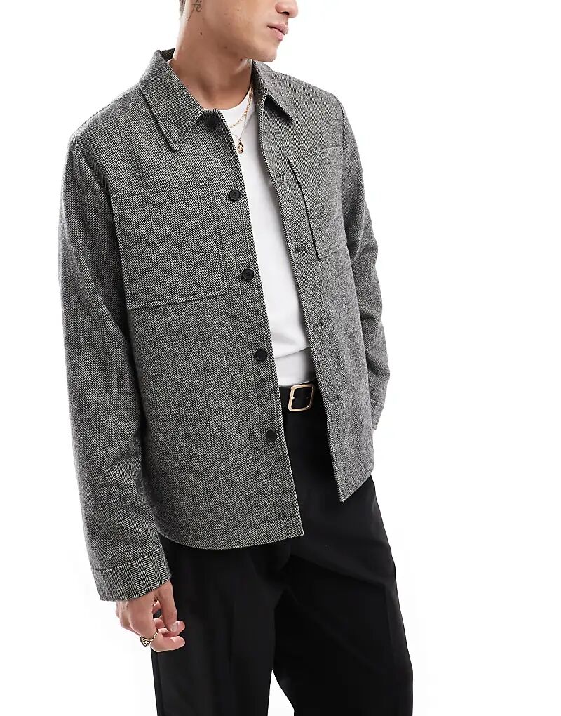 Шерстяная кофта с рисунком «ёлочка» серого цвета ASOS DESIGN
Шерстяная кофта с рисунком «ёлочка» серого цвета ASOS DESIGN