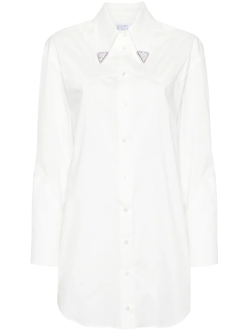 Платье-рубашка мини с металлическими нашивками Giuseppe Di Morabito, белый 
Платье-рубашка мини с металлическими нашивками Giuseppe Di Morabito, белый