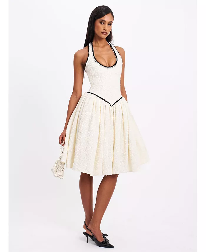 Женское платье Natalie из твида миди с U-образным вырезом и заниженной талией Miss Circle, белый
Женское платье Natalie из твида миди с U-образным вырезом и заниженной талией Miss Circle, белый