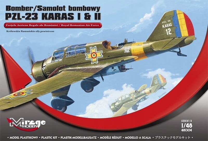 PZL-23 Karaś I и II Королевских ВВС Румынии, Mirage Hobby 481304
PZL-23 Karaś I и II Королевских ВВС Румынии, Mirage Hobby 481304