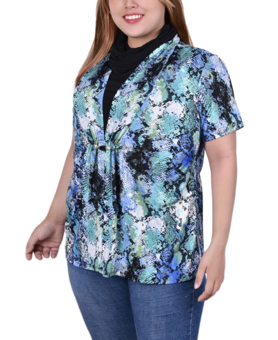 Топ с коротким рукавом и воротником-хомутом больших размеров NY Collection, Blue Snake
Топ с коротким рукавом и воротником-хомутом больших размеров NY Collection, Blue Snake