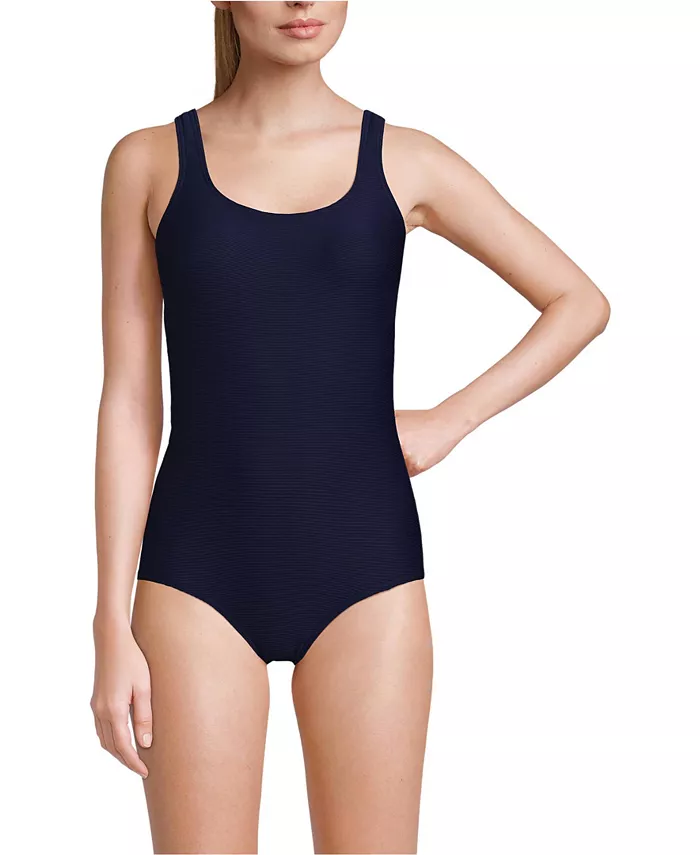 Женский длинный ребристый купальник с низким вырезом без косточек Lands' End, синий
Женский длинный ребристый купальник с низким вырезом без косточек Lands' End, синий