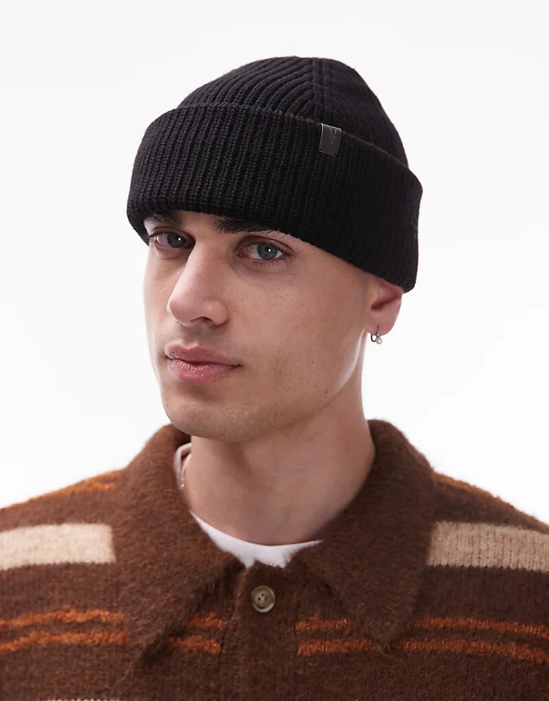 Шапка-бини из мериносовой шерсти в черном цвете AllSaints
Шапка-бини из мериносовой шерсти в черном цвете AllSaints