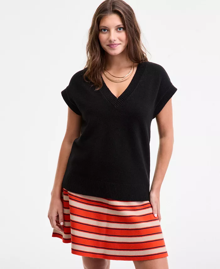 Женский жилет-свитер с V-образным вырезом On 34th, черный
Женский жилет-свитер с V-образным вырезом On 34th, черный