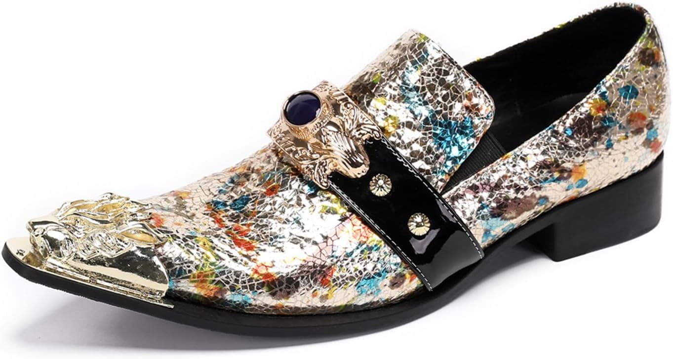 Мужские кожаные слипоны-лоферы, модное сочетание цветов с металлическим носком, повседневные и вечерние туфли для танцев, оксфорды Chuumee, 4
Мужские кожаные слипоны-лоферы, модное сочетание цветов с металлическим носком, повседневные и вечерние туфли для танцев, оксфорды Chuumee, 4
