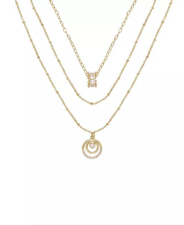 Изящное многослойное ожерелье из 18-каратного золота с кругами из кубического циркония Ettika, gold
Изящное многослойное ожерелье из 18-каратного золота с кругами из кубического циркония Ettika, gold