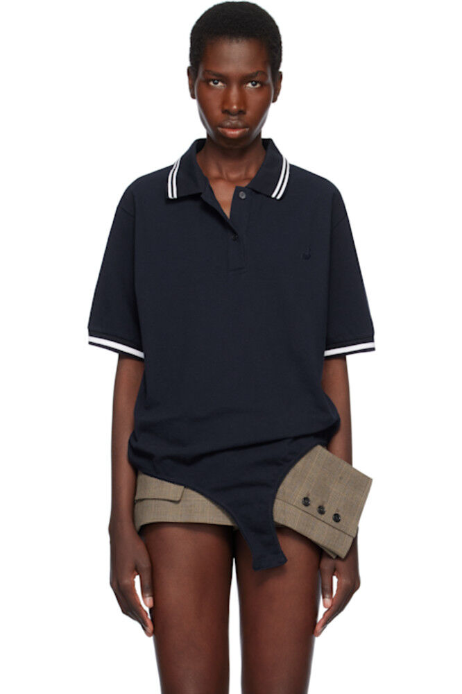 Боди из темно-синего пике с рубашкой Pushbutton
Боди из темно-синего пике с рубашкой Pushbutton