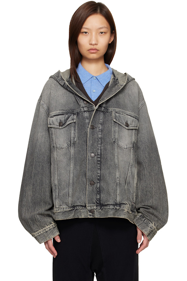 Acne Studios Черная джинсовая куртка с капюшоном
Acne Studios Черная джинсовая куртка с капюшоном