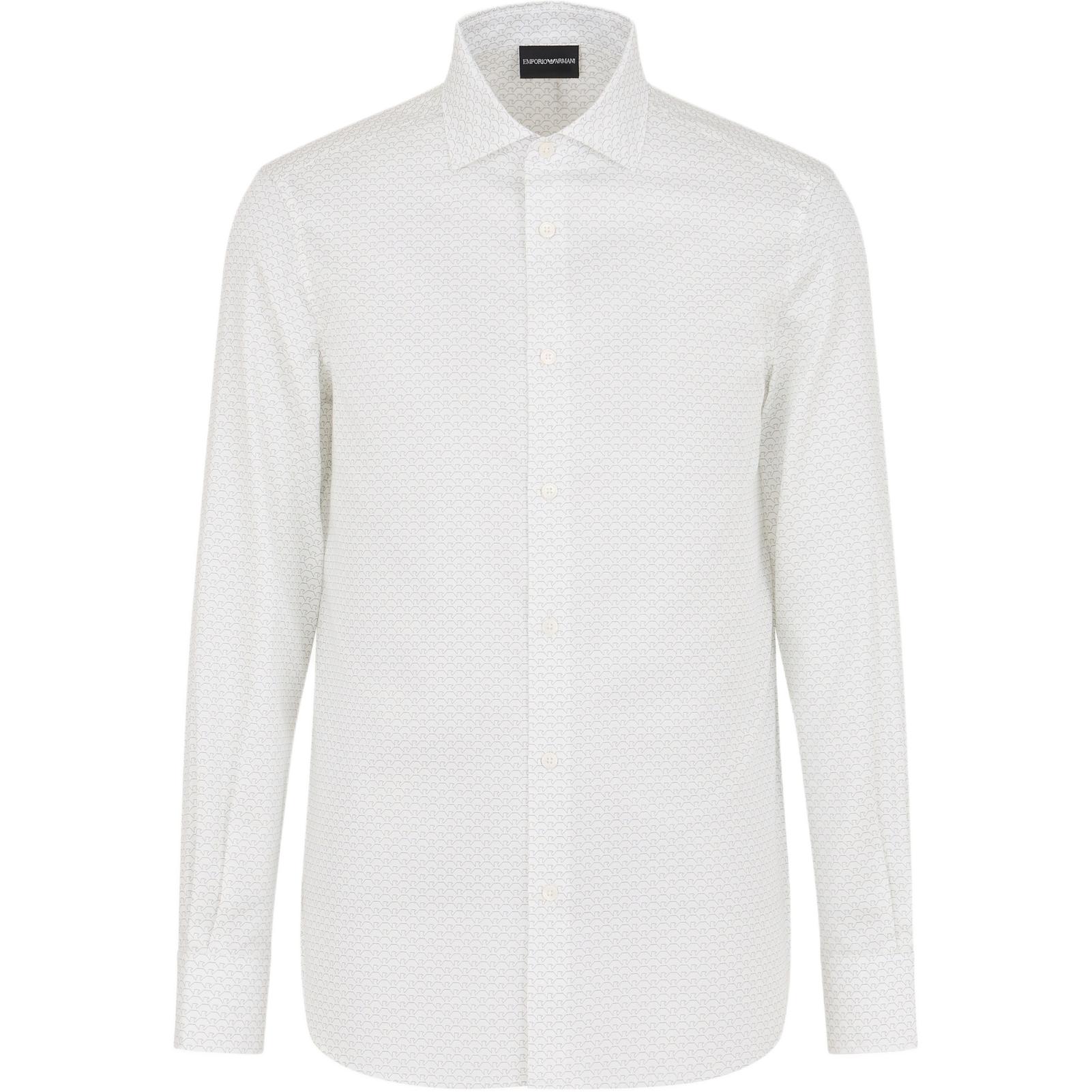 Хлопковая рубашка с принтом логотипа по всей поверхности EMPORIO ARMANI, белый
Хлопковая рубашка с принтом логотипа по всей поверхности EMPORIO ARMANI, белый