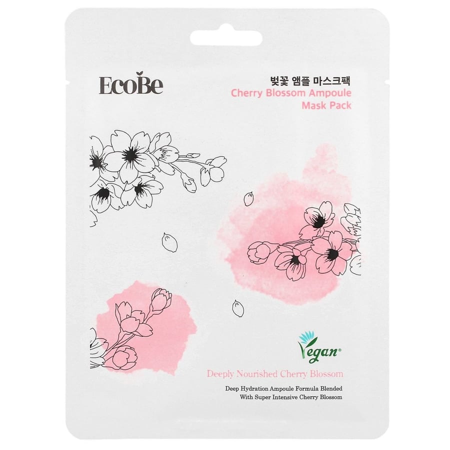 EcoBe Cherry Blossom Ampoule Mask Pack, тканевая маска, 25 мл
EcoBe Cherry Blossom Ampoule Mask Pack, тканевая маска, 25 мл