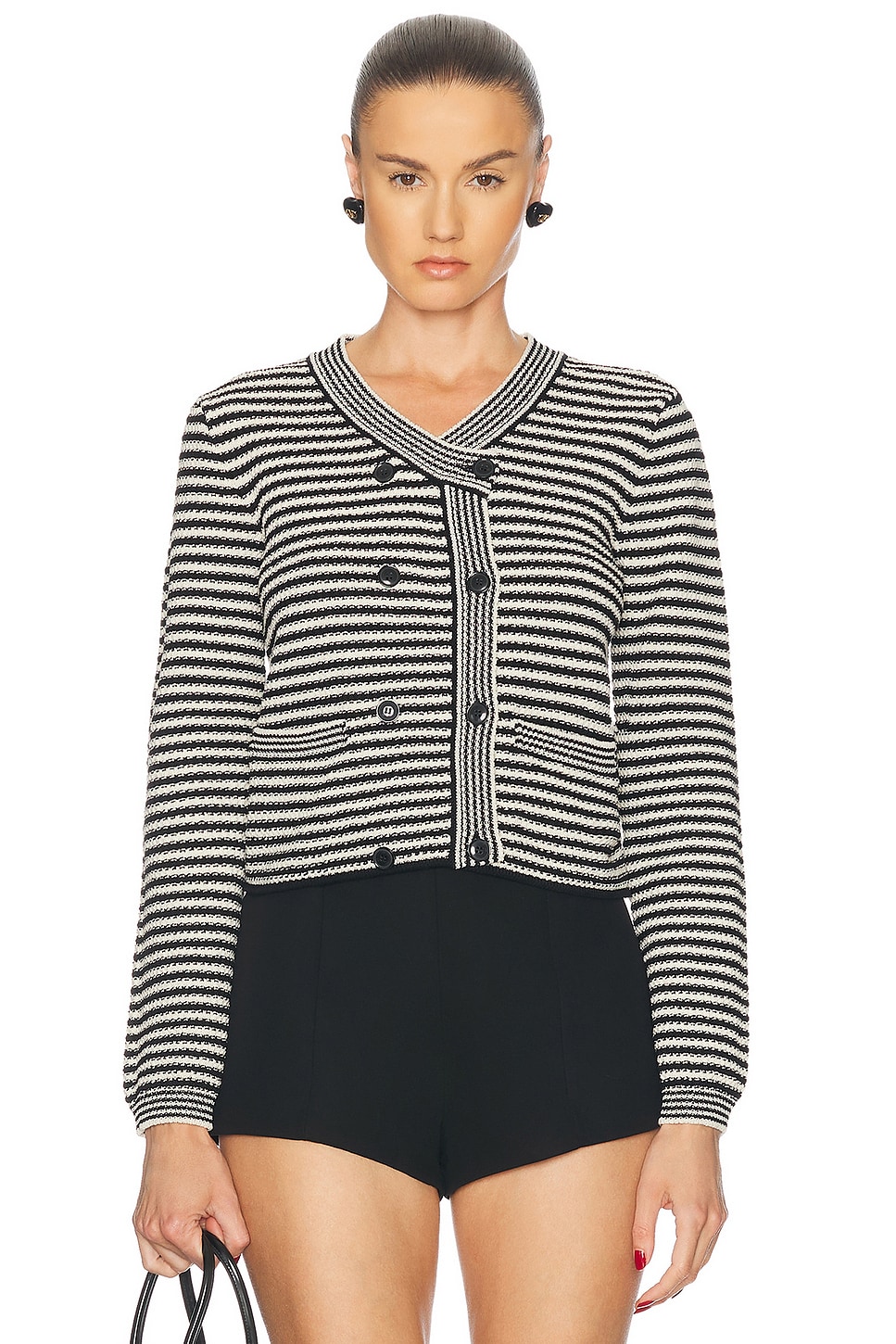 Кардиган с вырезом лодочкой Frame, Black Multi
Кардиган с вырезом лодочкой Frame, Black Multi