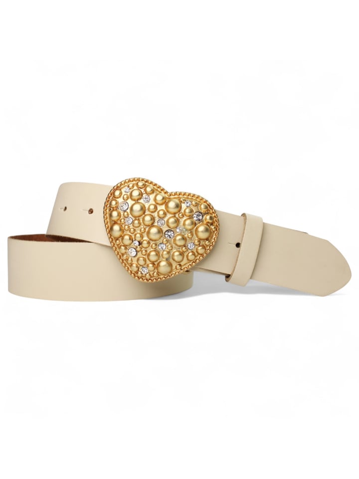 Женский кожаный ремень со стразами кремового цвета FRONHOFER
Женский кожаный ремень со стразами кремового цвета FRONHOFER