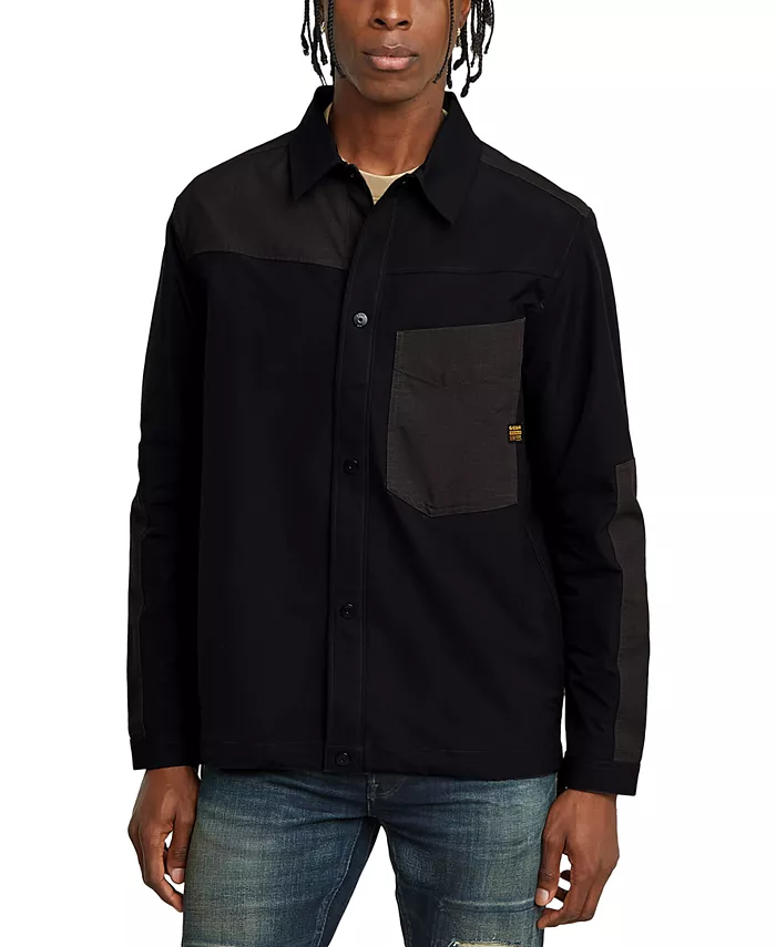 Мужская рубашка на пуговицах свободного кроя с длинным рукавом и комбинированными материалами G-Star Raw, черный
Мужская рубашка на пуговицах свободного кроя с длинным рукавом и комбинированными материалами G-Star Raw, черный