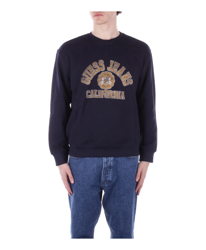 Пуловер с синим логотипом спереди Guess, синий
Пуловер с синим логотипом спереди Guess, синий