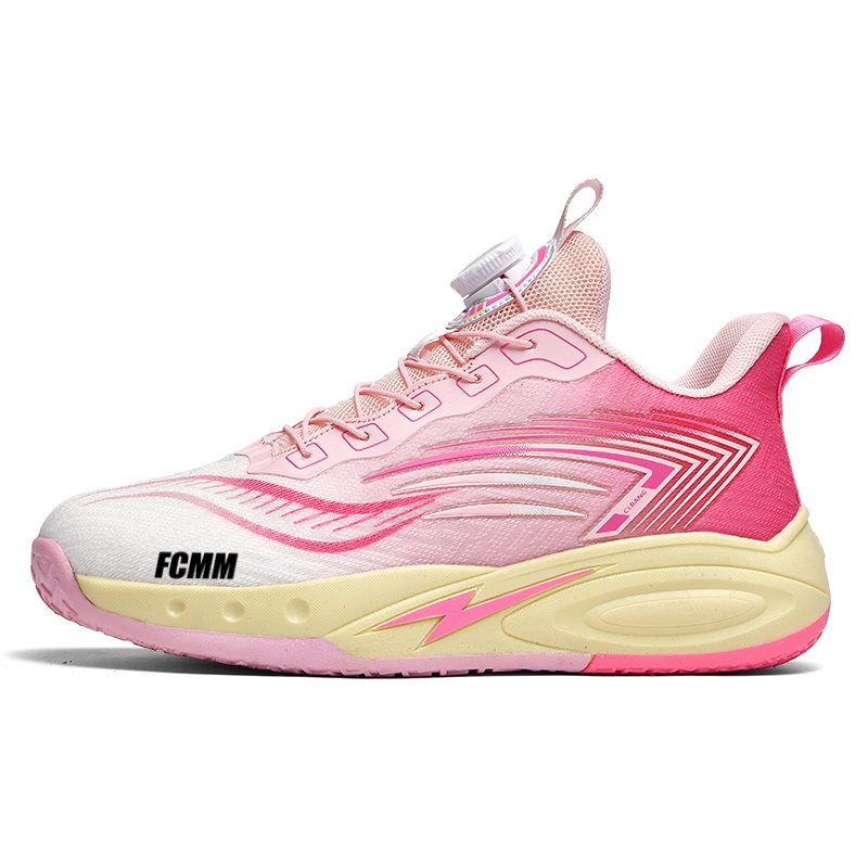 Баскетбольные кроссовки для детей и подростков с противоскользящей подошвой и износостойкой амортизацией FCMM, белый/розовый 
Баскетбольные кроссовки для детей и подростков с противоскользящей подошвой и износостойкой амортизацией FCMM, белый/розовый