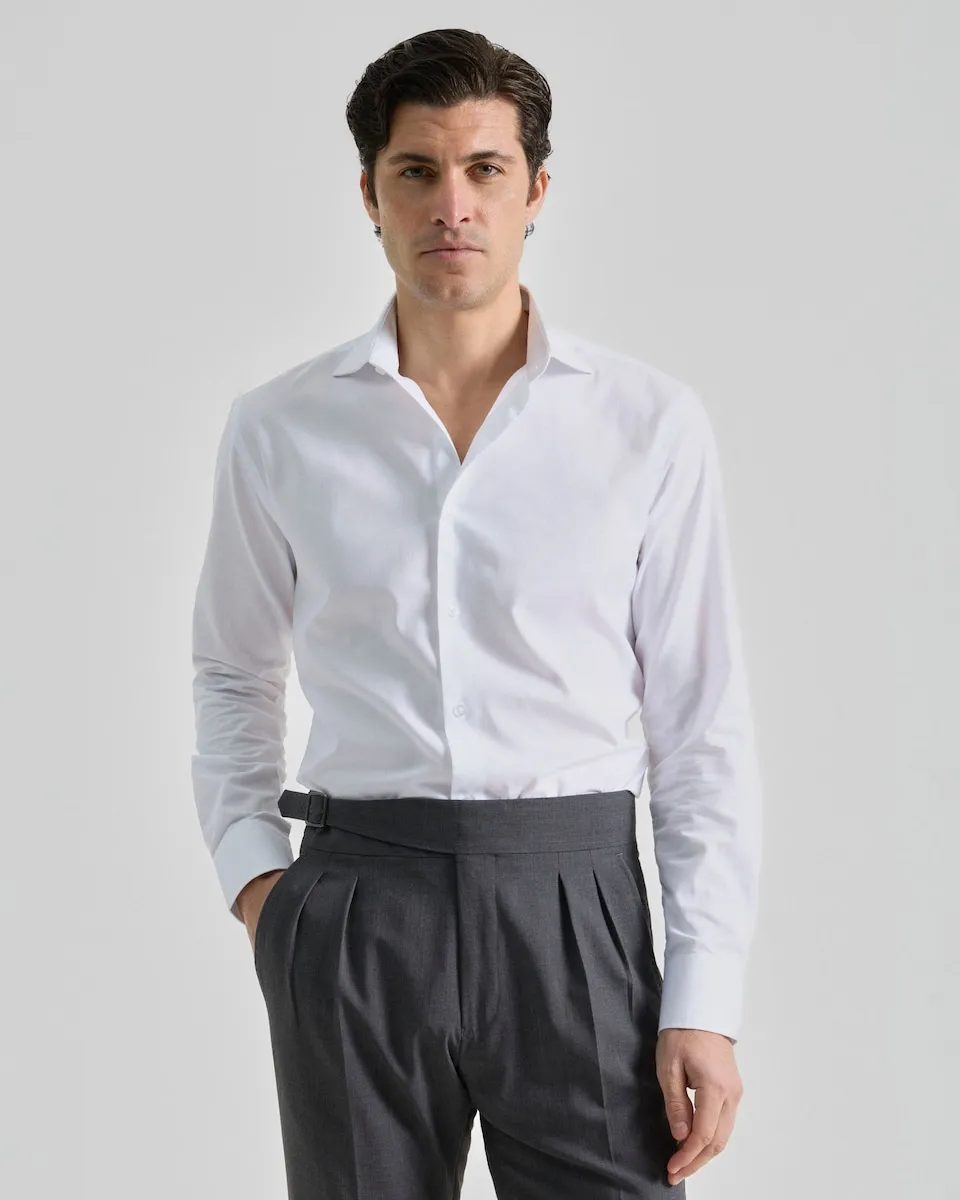 Мужская однотонная белая рубашка классического кроя PuroEgo, белый
Мужская однотонная белая рубашка классического кроя PuroEgo, белый