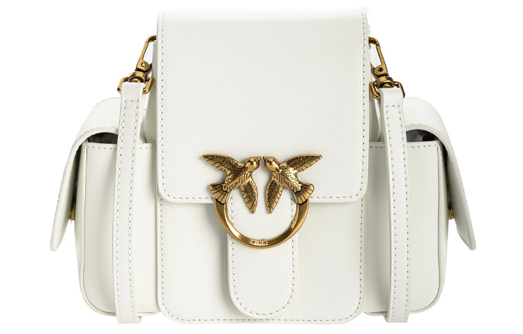 PINKO Кожаная сумка через плечо Ласточка женская белая
PINKO Кожаная сумка через плечо Ласточка женская белая