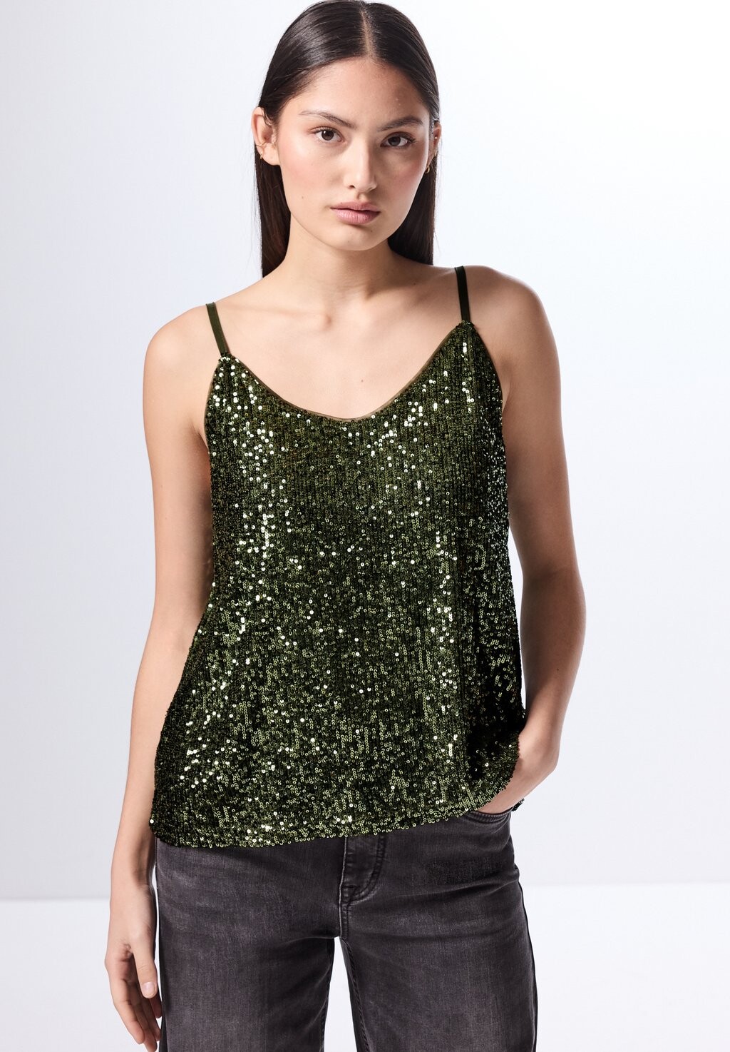 Топ MIT PAILLETTEN Street One Studio, темно-зеленый
Топ MIT PAILLETTEN Street One Studio, темно-зеленый